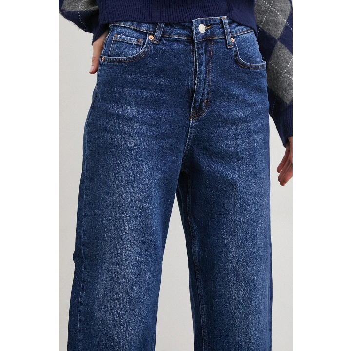 Yüksel Bel Mom Jean Lacivert