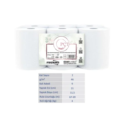 PÇT - Maxi Centre Pull Enmotion Paper Towel - 2Ply - 4 Kg/6 Rolls