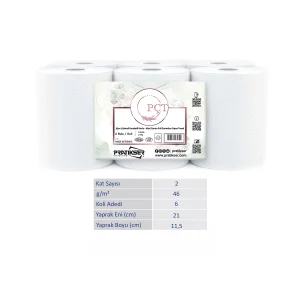 PÇT - Hareketli Havlu - 2Ply - 3 Kg/6 Rulo