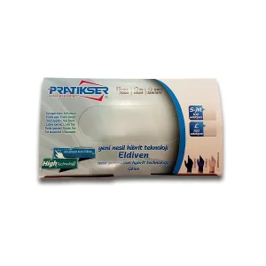 Pratikser Disposable Gloves - 100Pcs/Box - Large - Black