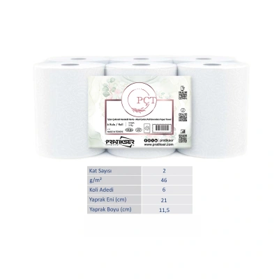 PÇT - Hareketli Havlu - 2Ply - 3 Kg/6 Rulo