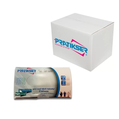 Pratikser Disposable Gloves - 100Pcs/Box - Small/Medium - Blue - Box