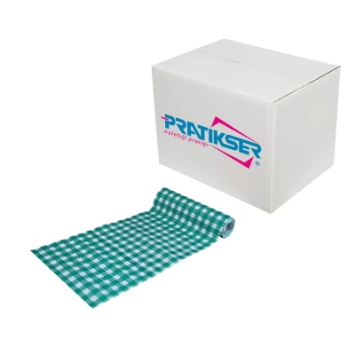 Pratikser Disposable Tablecloth Green - 100x150cm - (10Pcs/Roll) - Box