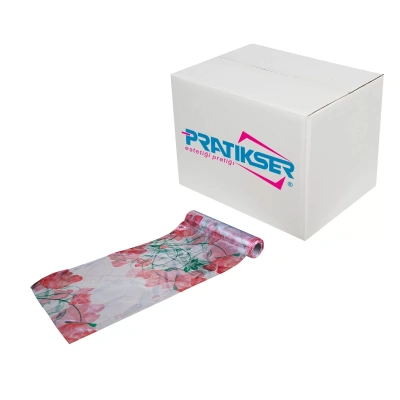 Pratikser Disposable Polyethylene Tablecloth Rose - 80x100cm - 25Pcs/Roll - Box