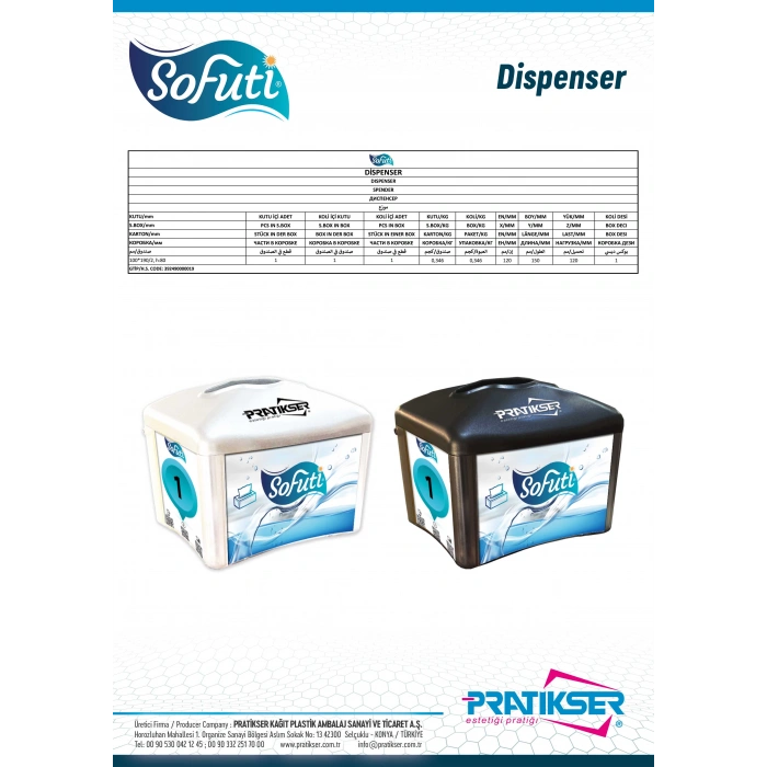 SOFUTI Horeca Napkin - 100x190mm - Dispenser - White