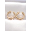Pirinç Gold Renk Zincir Model Halka Küpe