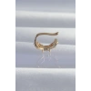 Pirinç Gold Renk Zirkon Taş Kaplama Earcuff Küpe