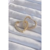 Pirinç Gold Renk Zirkon Taşlı Motifli Kalp Küpe