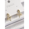 Pirinç Gold Renk Zirkon Taşlı Yılan Model Kadın Küpe