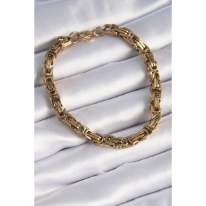 316L Çelik Gold Renk Kral Zincir Model Erkek Bileklik