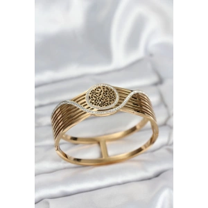 316L Çelik Gold Renk Yaşam Ağacı Modelli Kadın Kelepçe Bileklik