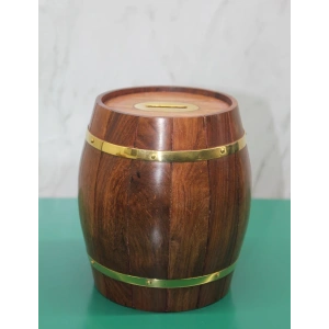 Pirinç Ahşap Fıçı Kumbara 1996