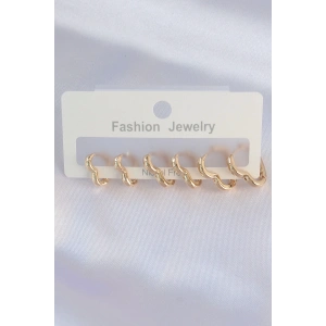 Pirinç Gold Renk Kalp Model Küpe Seti