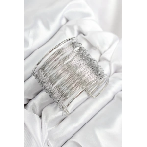 Pirinç Tel Sarma Model Gümüş Renk Kadın Bileklilk