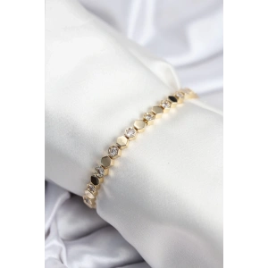 Pirinç VIP Seri Gold Renk Petek Model Kadın Bileklik