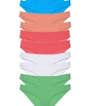10 Adet Süper Eko Set Likralı Kadın Slip Beyaz Pudra Yeşil Fuşya Mavi