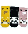 3 Çift Sevimli Hayvan Baskılı Pamuklu Kadın Bilek Çorap