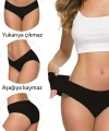 4 Adet Kadın Dikişsiz Lazer Kesim Esnek İz Yapmayan Külot Siyah