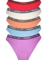 5 Adet Beli Yazılı Pamuklu Kalın Lastik Kadın Slip Külot