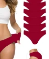 6 Adet Kadın Dikişsiz Lazer Kesim Esnek İz Yapmayan Külot Bordo
