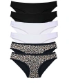 6 Adet Likralı Kadın Slip Külot Leopar Siyah Beyaz