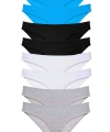 8 Adet Süper Eko Set Likralı Kadın Slip Külot Siyah Gri Beyaz Mavi