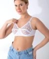 Beyaz Dantelli Toparlayıcı Sütyen - 506