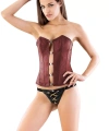 Bordo Mı 9106 Deri Büstiyer Korse Takım