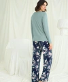 Çiçek Ve Yaprak Desenli Baskılı Pijama Takımı