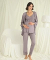 Dantelli Hamile Lohusa 3lü Pijama Takımı