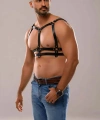 Erkek Deri Seksi Göğüs Harness - Brfm138