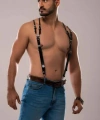 Erkek Omuzdsan Askılı Deri Harness - Brfm140