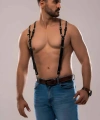 Erkek Omuzdsan Askılı Deri Harness - Brfm140