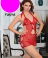 Fuşya Dantel Gecelik - 694