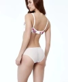 Golshan Gardenia Mini Slip, Kadın Dantelli Çiçek Baskılı Ekru Normal Bel Külot