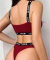 Kadın Bordo Love Yazılı Mayo Bikini