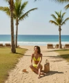 Kadın Fosforlu Şortlu Belden Ve Boyundan Bağlamalı Bikini Takımı