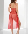 Kırmızı Dantelli Tül Gecelik - M057