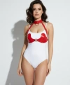 Kırmızı Göğüs Harness Parlak Suni Deri Halka Detaylı - Brf1226