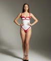 Kırmızı Harness Takım Parlak Deri Halka Detaylı Badi - Brf1382