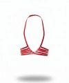 Kırmızı Kadın Kemer Deri Çoklu Şeritli Vücut Harness - Brf199