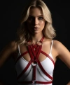 Kırmızı Kadın Kemer Deri Vücut Harness Aksesuarı - Brf11