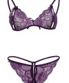 Mor Dantelli Sütyen Ve Gstring Takımı Brf2087