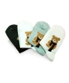 Peluş Ayıcık İşlemeli Kadın Soket Çorap 4 Çift Mudanis