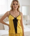Sarı Saten Babydoll Şortlu Takım - 290
