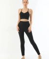 Siyah  3921 Soft Seamless Ripli Tayt Yoga Takımı