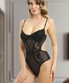 Siyah Dantelli Bodysuit - 623s