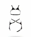 Siyah Harness Takım Deri O-halkalı Ayarlanabilir - Brf1253