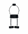 Siyah Harness Takım Geniş Bel Boyunluk Detaylı - Brf1031