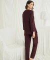 Uzun Kollu Boydan Düğmeli V Yaka Pijama Takımı
